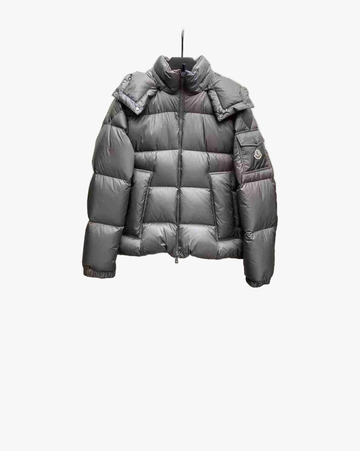 Geaca Moncler Couyere Hooded Short Down  Grey